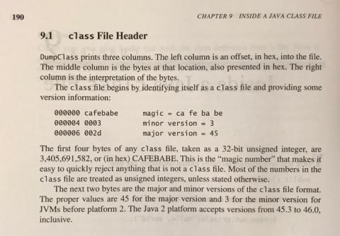 CAFEBABE and Java class files