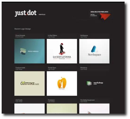just dot - Clean, minimalist website design