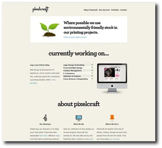 pixelcraft - Clean, minimalist website design